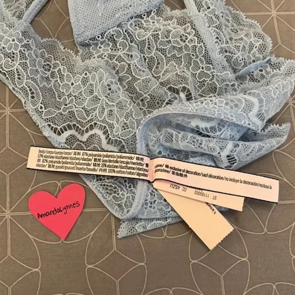 NWT Victoria's Secret Dream Angels Embellished Brazilian Panty Baby Blue Sz S - Picture 6 of 6